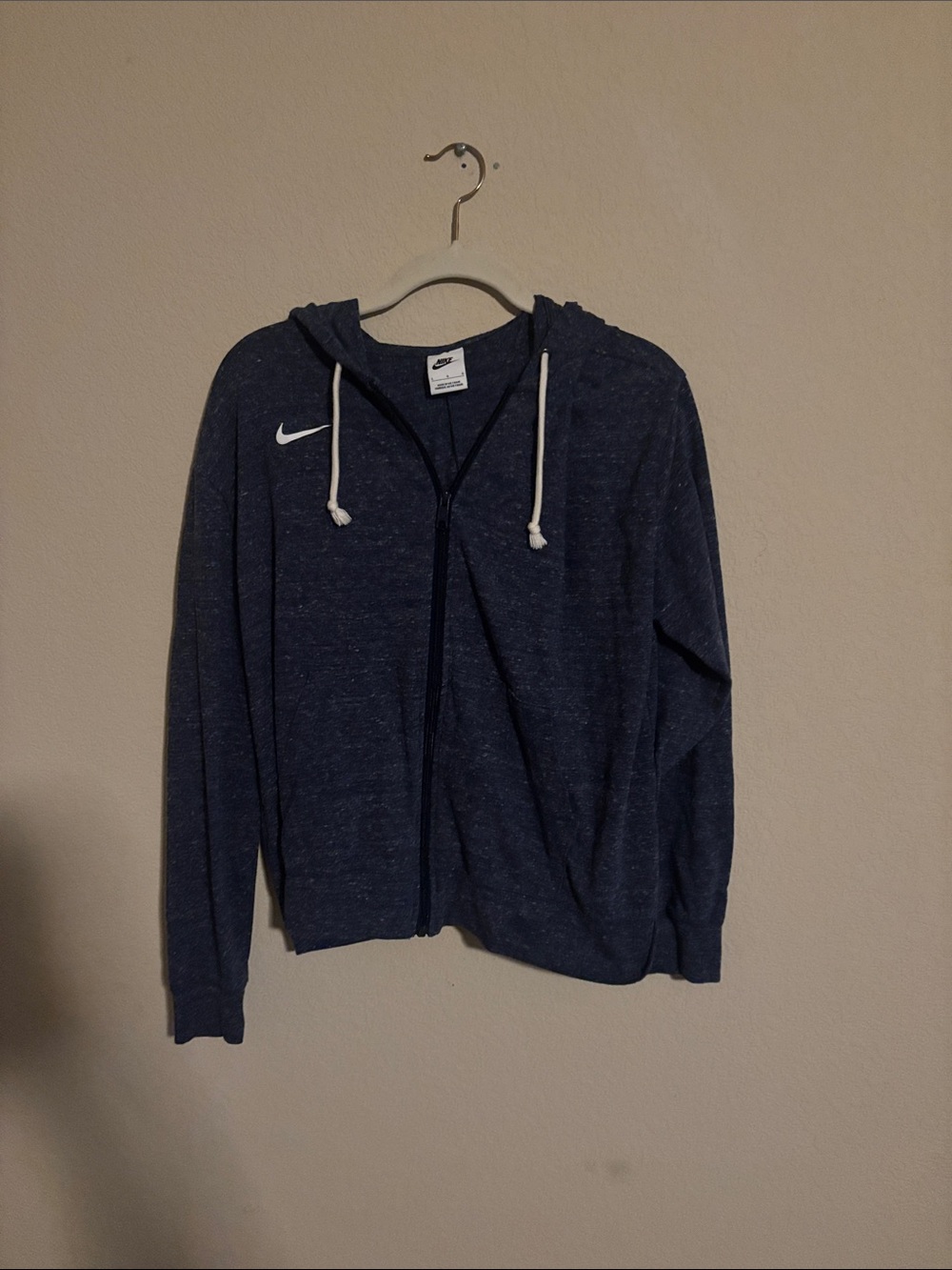 Nike Women’s Navy Zip-Up Hoodie with White Swoosh